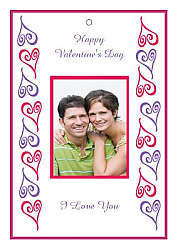 Hears Photo Valentine Vertical Rectangle Favor Tag 1.875x2.75