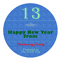 New Year Family Circle Coasters 3.5x3.5