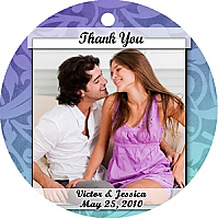 Leaf Pattern Circle Wedding Favor Tag