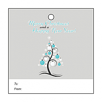 Abstract Christmas Tree Small Square To From Hang Tag