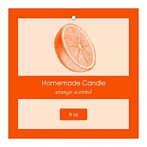 Orange Square Candle Hang Tag