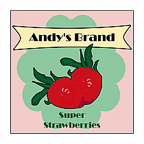 Your Brand Strawberry Large Square Food & Craft Label