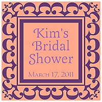 Monarch Small Square Bridal Shower Labels