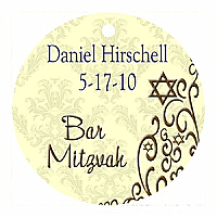 Traditional Circle Bat Mitzvah Favor Tag