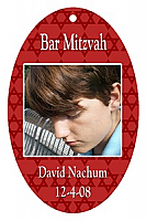 Mazel Tov Oval Bat Mitzvah Favor Tag