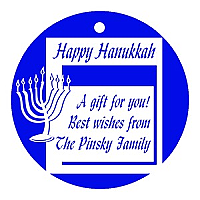 Hanukkah Casual Circle Bar Mitzvah Favor Tag