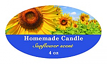 Photo with Text Candle Label Small Oval