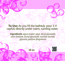 Bubbles Big Square Bath Body Label