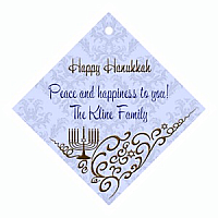 Hanukkah Traditional Diamond Bar Mitzvah Favor Tag