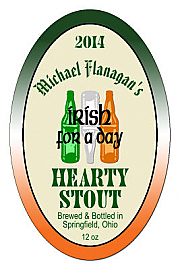 Green Ale Oval Irish Beer Labels