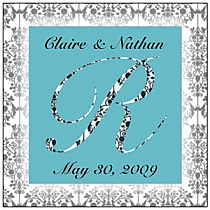 Small Square Silhouette Wedding Labels