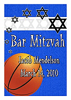 Starburst Traditional Rectangle Bat Mitzvah Label