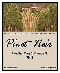 Florida Vertical Big Rectangle Wine Label 3.25x4 