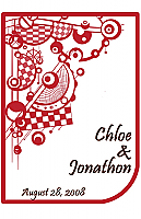 Modern Large Crimson red Wedding Labels