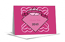 Heart Banner Valentine Note Card