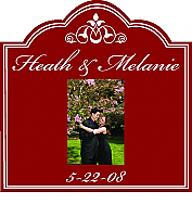 Scalloped Square Wedding Wine Labels with photos