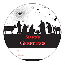 Circle Scene Nativity To From Christmas Hang Tag