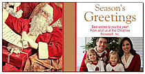 Santa Reading List with Photo Greeting Card w-Envelope 8" x 4" family style