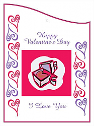 Hearts Clipart Valentine Curved Wine Favor Tag 2.75x3.75