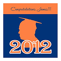 School Spirit Small Square Graduation Labels