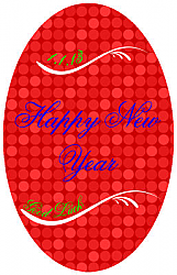 Happy New Year Oval Labels 2.25x3.5