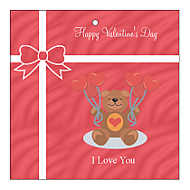 Present Valentine Square Favor Tag 2x2 