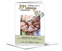 Christmas Card w-Envelope 5.50" x 7.875" Nativity Religious Love Family design Family Style