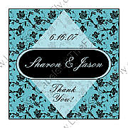 Floral Square Wedding Labels 2x2