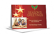 Christmas Card w-Envelope 5.5x7.875 Stars From Home to Home family design