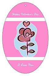 Top and Bottom Valentine Vertical Oval Favor Tag 2.25x3.5 