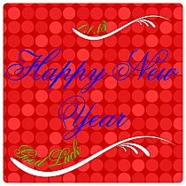 Happy New Year Square Coasters 3.5x3.5