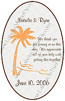 Tropic getaway Text Oval Wedding Labels