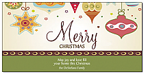 Christmas Tis the Season Colorful Ornaments Card 8" x 4"  w-Envelope