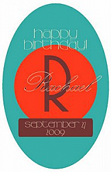 Oval Token Birthday Label