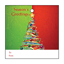 Two Tone Christmas Tree Small Square To From Hang Tag