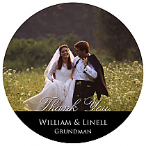 Circle Wedding Photo Coasters With Text