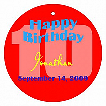 Flag Circle Birthday Favor Tag