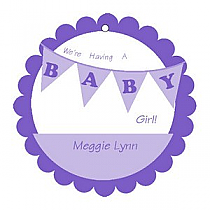 Banner Baby Scalloped Circle Favor Tag