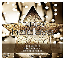 Big Square Gold Star Christmas Labels