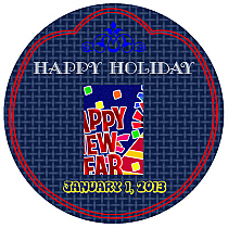 Happy Holiday New Year Square Coasters 3.5x3.5