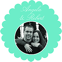 Memorable Scalloped Circle Wedding Labels