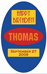 Oval Sport Birthday Label