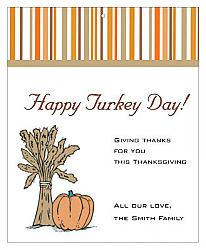 Stripes Thanksgiving Rectangle Hang Tag 3.25X4