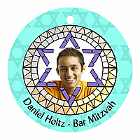 Mosaic Circle Bat Mitzvah Favor Tag