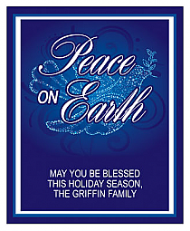 Vertical Big Rectangle Peace Dove Christmas Labels 