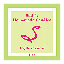 Mojito Square Candle Labels