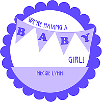 Banner Baby Scalloped Circle Baby Labels