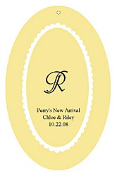 Ruffles Baby Vertical Oval Favor Tag