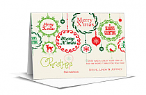 Christmas Blessings Festive Ornaments Card 7.875" x 5.50" w-Envelope