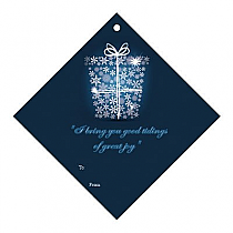 Diamond Big Present Ribbon To From Christmas Hang Tag